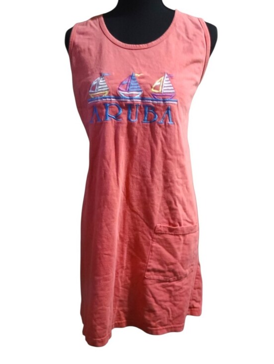 Passport Other - Cover-up Tank Dress Swimwear Aruba Embroidered Sailboat Beach W/Pocket One Size